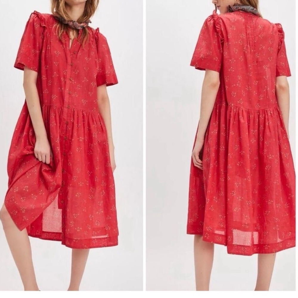 New Free People Red Floral Dress